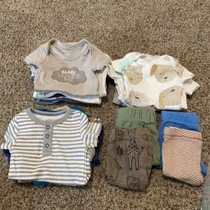 Baby boy clothes. Size newborn. Gently used.